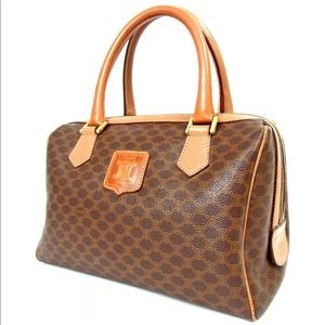 💯AUTH VINTAGE CELINE MACADAM LOGO BOSTON BAG EUC